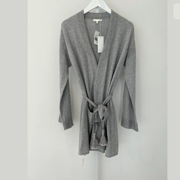 SKIN VALORA HEATHER GRAY COTTON KNIT ROBE SIZE SMALL NWTS! - Picture 2 of 11